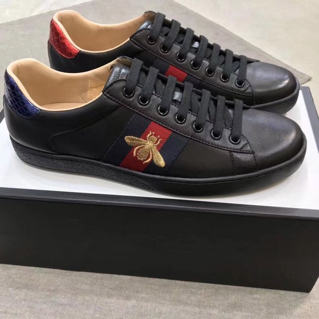 Giày Gucci ong màu đen siêu cấp GCGN876 - Royal Shop