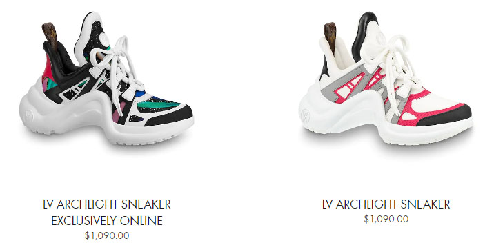 Giá bán giày LV nữ sneaker Archlight