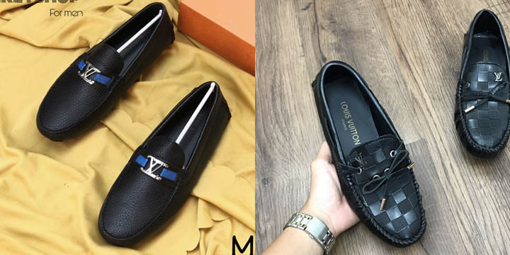 Giày lười Louis Vuitton Like Auth đế cao da trơn khóa viền đen trắng GLLV73  siêu cấp like auth 99  HOANG NGUYEN STORE