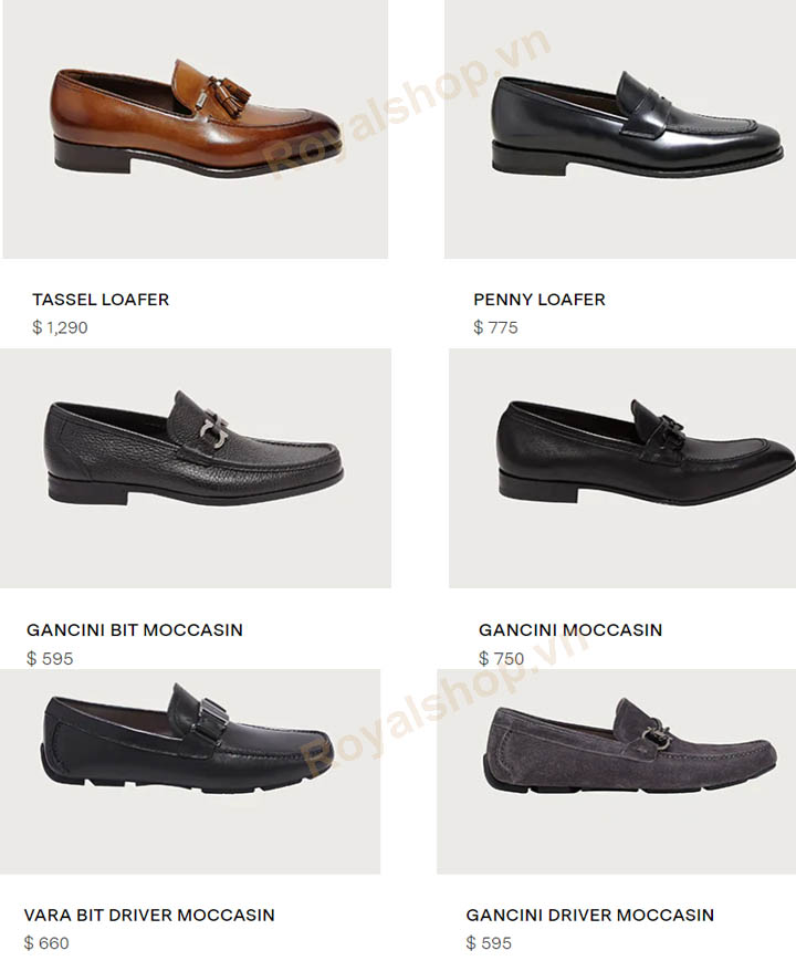 Giá bán dòng giày mocca loafer Salvatore