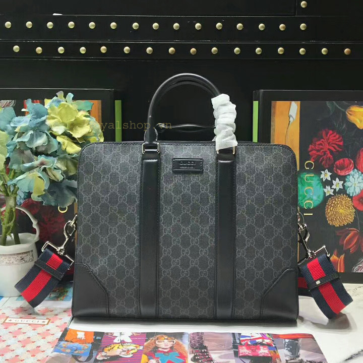 Túi xách Gucci nam bản GG Black Briefcase