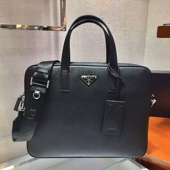 Túi xách Prada nam công sở model Saffiano Leather Briefcase