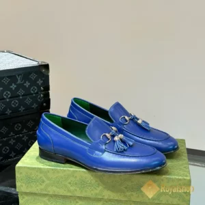 Giày lười Gucci nam đế cao loafer JGC07241 mau xanh