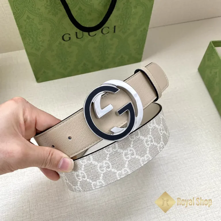 Thắt lưng Gucci nam khóa trắng BGC071513