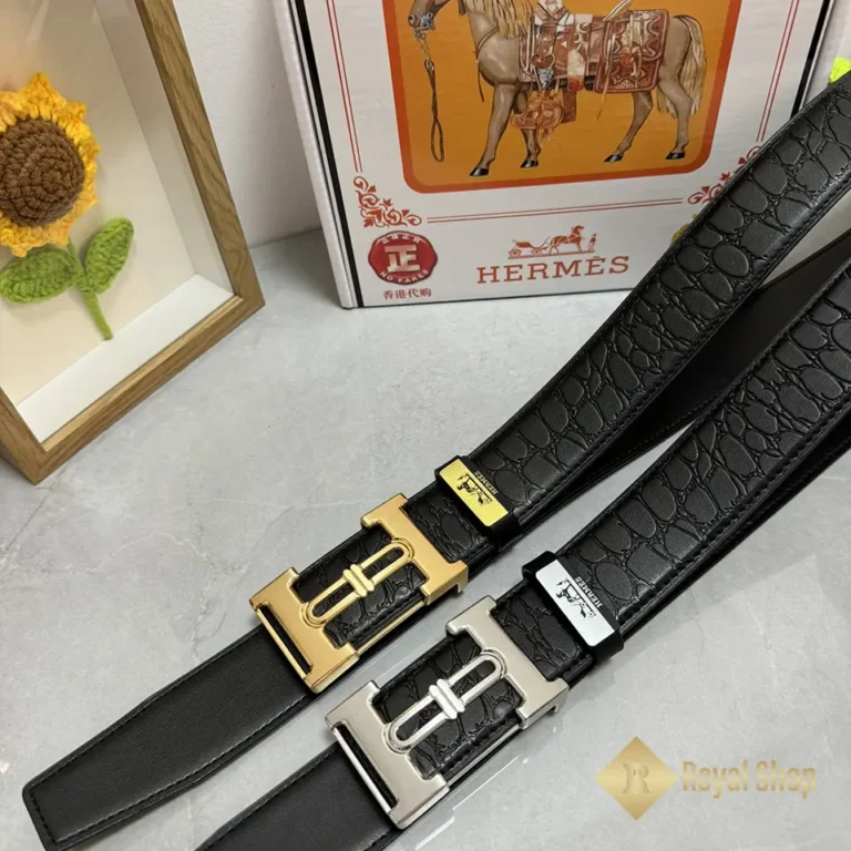 Thắt lưng Hermès khoá vàng và trắng đẹp BHM07108