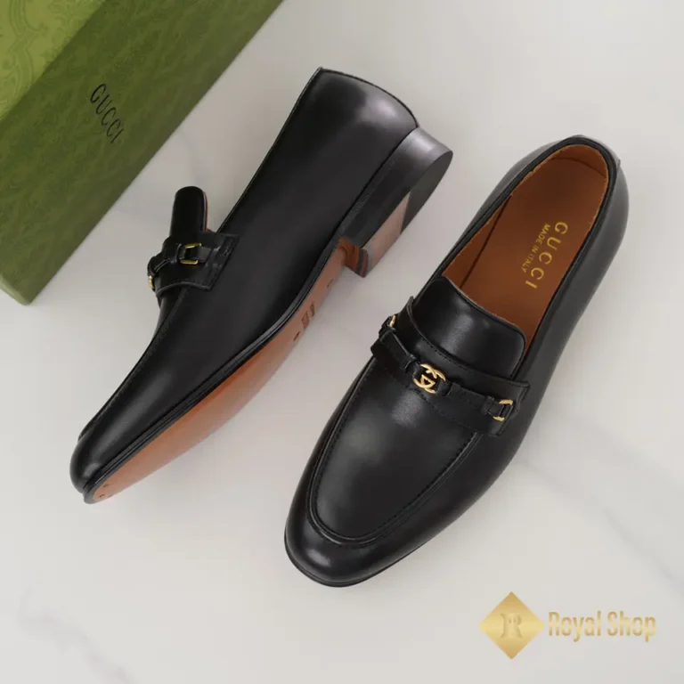 Chi tiết Giày lười Gucci nam đế cao Loafer With Interlocking JGC08122