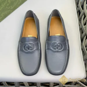 Giày lười Gucci nam đế bệt Interlocking G Driver Grey 082806