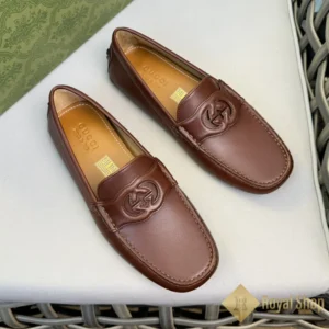 Góc nghiêng Giày Gucci nam đế bệt Interlocking G Driver Brown 082809