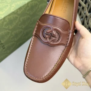 Mũi Giày Gucci nam đế bệt Interlocking G Driver Brown 082809