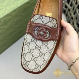 Mũi Giày lười Gucci nam đế bệt Interlocking G Driver Brown 730148 AAB7Z 2343