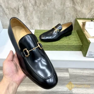 Trên tay Giày lười Gucci nam đế cao Jordaan leather loafer JGC08132