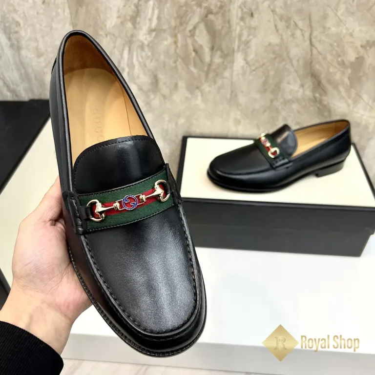 Trên tay Giày lười Gucci nam đế cao loafer Horsebit JGC080811