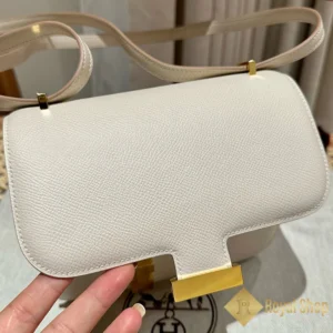 Chất da taiga Túi nữ Hermes Constance 19cm ck10màu trắng