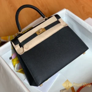 Đáy Túi xách nữ Hermes Kelly 25cm màu đen Noir 89