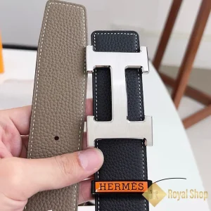 Dây nịt Hermes nam màu đen BHM092703 dùng được 2 mặt dây