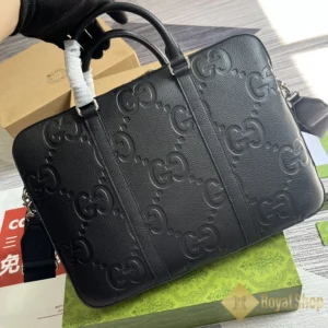 Góc nghiêng Túi công sở nam Gucci Jumbo GG briefcase màu đen GC792264