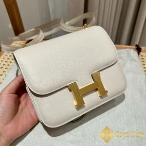 Góc nghiêng Túi nữ Hermes Constance 19cm ck10màu trắng