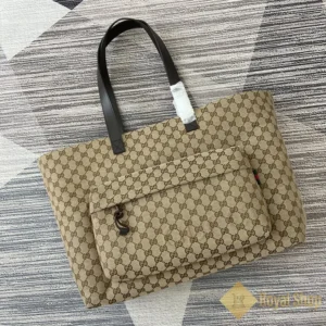 Góc nghiêng Túi xách nam Gucci Large GG Tote màu nâu GC802166