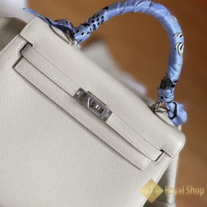 Khoá Túi xách nữ Hermes Kelly 25cm màu trắng