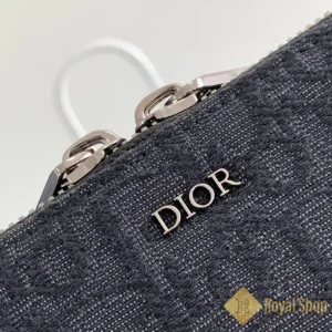 Logo Túi Dior nam đeo chéo Zipped Pouch màu đen 2OBBC119