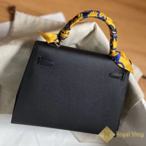 Sau Túi xách nữ Hermes Kelly 25cm màu đen Noir 89