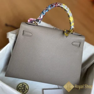 Sau Túi xách nữ Hermes Kelly 28cm màu xám