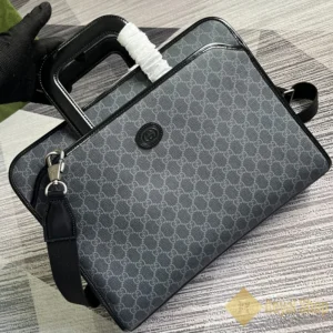 Túi công sở Gucci nam Large briefcase with Interlocking G màu đen GC700531