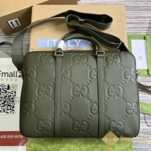 Túi công sở nam Gucci Jumbo GG briefcase màu xanh lá GC658573