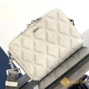 Túi nam Dior đeo chéo Zipped Pouch màu trắng 2ESBC119