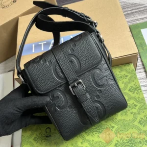 Túi nam Gucci Jumbo GG small messenger màu đen GC760235