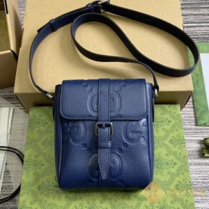 Túi nam Gucci Jumbo GG small messenger màu xanh GC760235