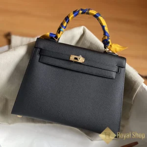 Túi xách nữ Hermes Kelly 25cm màu đen Noir 89