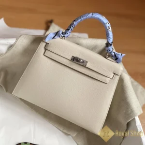 Túi xách nữ Hermes Kelly 25cm màu trắng