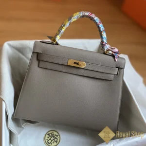 Túi xách nữ Hermes Kelly 28cm màu xám