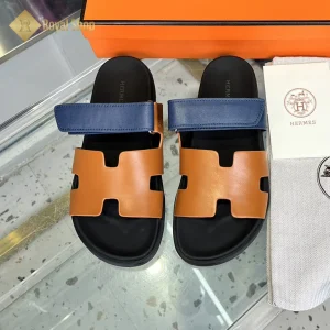 Dép nam Hermes Sandal Chypre màu nâu qoai xanh HM100807 TV