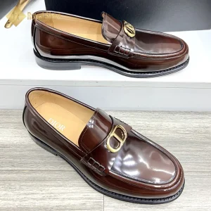 Form Giày lười Dior nam đế cao loafer màu nâu DR100508D