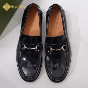 Giày lười Gucci nam đế cao loafer with Horsebit GC776660 màu đen