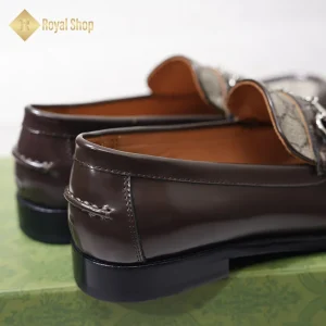 Gót Giày lười Gucci nam đế cao loafer màu nâu GC100202D