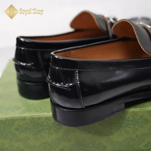 Gót Giày lười Gucci nam đế cao loafer with Horsebit GC776660 màu đen