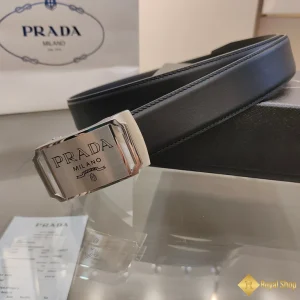 Thắt lưng Prada nam khoá trắng bản 3.4cm BPR101202SV đẹp