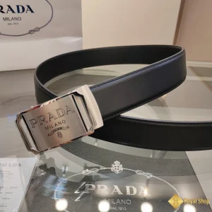 Thắt lưng Prada nam khoá trắng bản 3.4cm BPR101202SV like auth