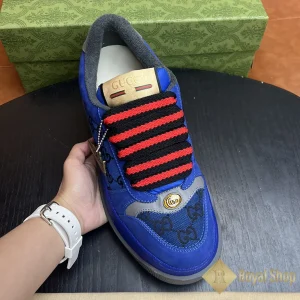 Trên tay Giày Gucci nam sneaker Screener màu xanh 7F1838TV