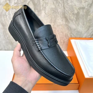 Trên tay Giày Hermes nam đế cao loafer da taiga HM100607D