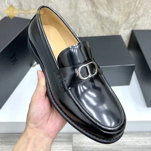 Trên tay Giày lười Dior nam đế cao loafer màu đen DR100509D