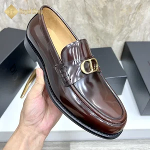 Trên tay Giày lười Dior nam đế cao loafer màu nâu DR100508D