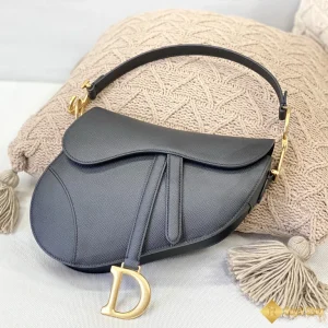 Túi Dior nữ Saddle màu xám da taiga 3351 11