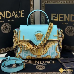 Túi Fendi x Versace nữ Fendace La Medusa xanh DBFI039