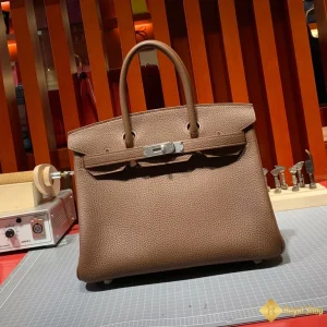 Túi nữ Hermes 30 Birkin màu nâu 11