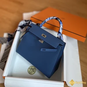 Túi nữ Hermes Kelly 25cm màu xanh R2 11