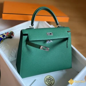 Túi nữ Hermes Kelly 25cm màu xanh lá U4 giá rẻ